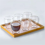 Funki Buys | Cups | Glass Double Wall Expresso Coffee Cup Set 4|6|80ml