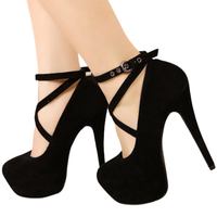 Funki Buys | Shoes | Women's Suede High Heel Pumps | Cross-Tied Ankle Strap