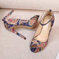 Funki Buys | Shoes | Women's High Heel Pump Sandals | Paisley Pattern