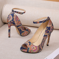 Funki Buys | Shoes | Women's High Heel Pump Sandals | Paisley Pattern