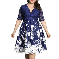 Funki Buys | Dresses | Women's Plus Size Half Sleeve Print Wrap Dress