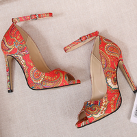 Funki Buys | Shoes | Women's High Heel Pump Sandals | Paisley Pattern