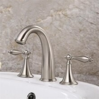 Funki Buys | Faucets | Luxury Brushed Nickel 3 Pcs Bathtub Faucet Set