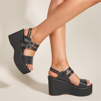 Funki Buys | Shoes | Women's Gothic Platform Sandals | Buckle Wedges