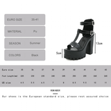 Funki Buys | Shoes | Women's Gothic Punk Platform Sandals | T-Straps
