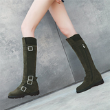 Funki Buys | Boots | Women's Winter Plush Knee High Boots | Low Heel