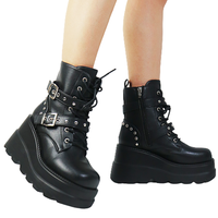 Funki Buys | Boots | Women's Platform Wedges | Gothic Ankle Boots