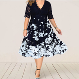 Funki Buys | Dresses | Women's Plus Size Half Sleeve Print Wrap Dress