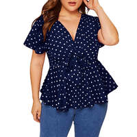 Funki Buys | Shirts | Women's Flutter Sleeve Polka Dot Summer Blouse
