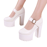 Funki Buys | Shoes | Women's Block Heel Platform Shoes | Mary Janes | Gothic