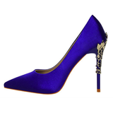 Funki Buys | Shoes | Women's Silk Stilettos | Metal Carved Heels