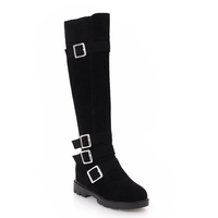 Funki Buys | Boots | Women's Winter Plush Knee High Boots | Low Heel