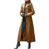 Funki Buys | Jackets | Women's Long Faux Leather Jacket | Trench 5XL
