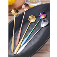 Funki Buys | Spoons |  Flower Spoons | Long Handle Spoons 4Pc