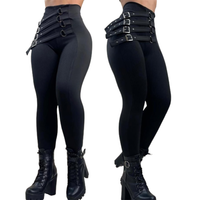 Funki Buys | Pants | Women's High Waist Buckled Belt Skinny Pants