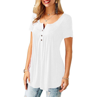 Funki Buys | Shirts | Women's Short Sleeve Casual Blouse | Summer Top