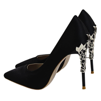 Funki Buys | Shoes | Women's Silk Stilettos | Metal Carved Heels