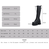 Funki Buys | Boots | Women's Lace Up Chunky Platform Boots | Knee High