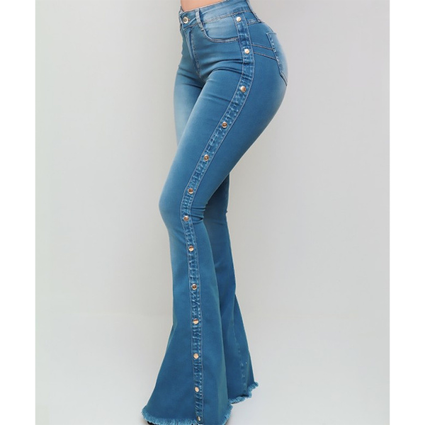 Solid Color Butt Lifting Flare Jeans For Women, Vintage Stretchy Zip Up  Bootcut Pants, Women's Denim Jeans & Clothing