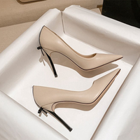 Funki Buys | Shoes | Women's Genuine Leather Stilettos | Butterfly Bow