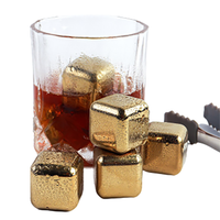 Funki Buys | Whisky Stones | Gold Stainless Steel Reusable Ice Cubes