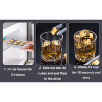 Funki Buys | Whisky Stones | Gold Stainless Steel Reusable Ice Cubes