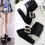 Funki Buys | Shoes | Women's Chunky Gothic Platform Shoes | Super High
