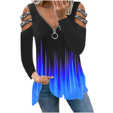 Funki Buys | Shirts | Women's Long Sleeved Zipper Tops | Buckle Strap