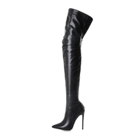 Funki Buys | Boots | Women's Black Sexy Over The Knee Stiletto Boots