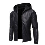 Funki Buys | Jackets | Men's Faux Leather Hooded Motorcycle Jacket