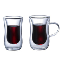 Funki Buys | Cups | Glass Double Wall Insulated Coffee Mug x 4 | 80ml