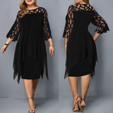 Funki Buys | Dresses | Women's Plus Size Lace Mesh Midi Dress