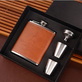 Funki Buys | Hip Flasks | Gift Set | Leather Flask 7oz Funnel, Cups