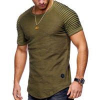 Funki Buys | Shirts | Men's Pleated Raglan Sleeve T-Shirt | Gym