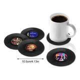 Funki Buys | Coasters | Vinyl Record Coasters | 4 Pcs Retro Coaster Set