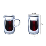 Funki Buys | Cups | Glass Double Wall Insulated Coffee Mug x 4 | 80ml