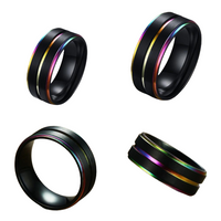 Funki Buys | Rings | Stainless Steel Rainbow Wedding Ring