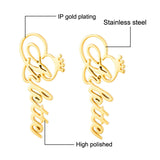 Funki Buys | Earrings | Custom Name Stud Earrings | Gold, Silver, Rose Gold Stainless Steel