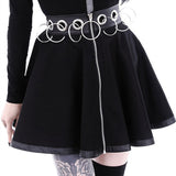 Funki Buys | Skirts | Women's Gothic Punk Ring Belt Mini Skirt