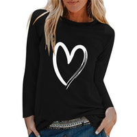 Funki Buys | Shirts | Women's Winter Shirt | Cute Heart Print Long Sleeve