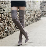 Funki Buys | Boots | Women's Thigh High Pull On Stiletto Boots | Suede