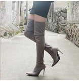Funki Buys | Boots | Women's Thigh High Pull On Stiletto Boots | Suede