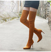 Funki Buys | Boots | Women's Thigh High Pull On Stiletto Boots | Suede