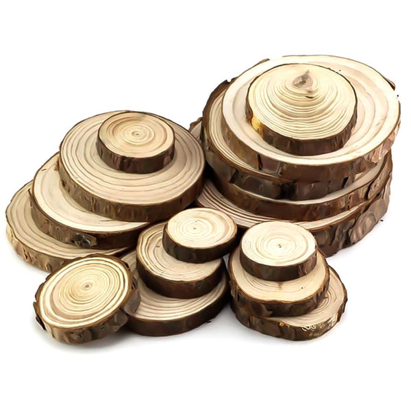 Funki Buys | Coasters | Natural Pine Large Round Wood Coaster Set 6 Pc