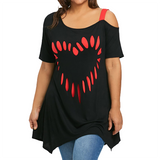 Funki Buys | Shirts | Women's Love Heart Printed Shirt | Plus Size