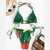 Funki Buys | Swimwear |Women's Draw String Bikini |Cow Print
