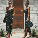 Funki Buys | Pants | Women's Fashion Jumpsuit | Floral and Solid Print