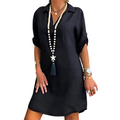 Funki Buys | Dresses | Women's Casual Cotton Linen Shirt Dress