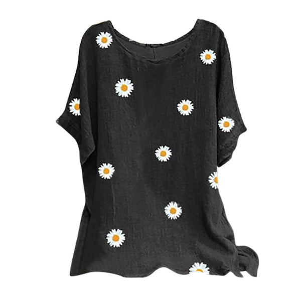 Funki Buys | Shirts | Women's Plus Size Fashion Daisy Print Blouse