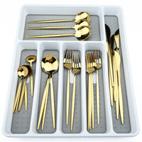Funki Buys | Cutlery Set | Gold Stainless Steel Mirror 30 Pcs Set